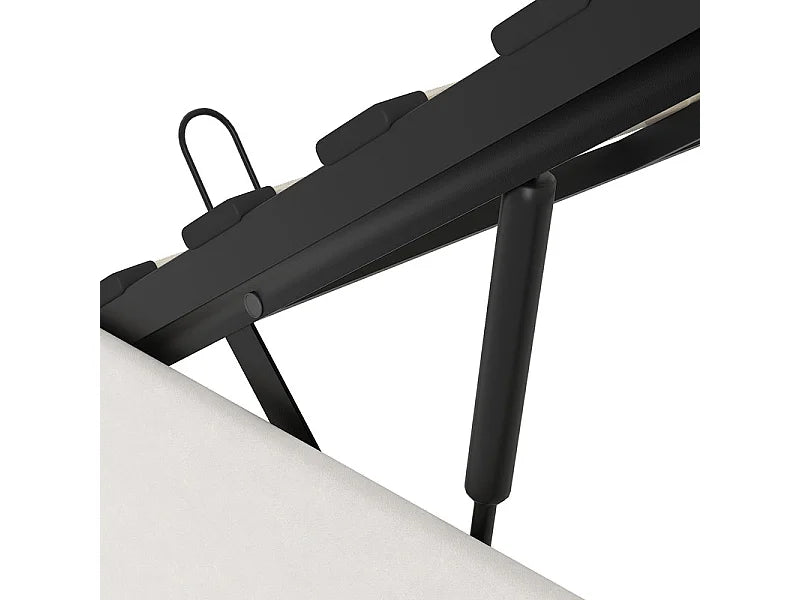 Lit Coffre 160x200 Velours Beige avec Chevets, LED et Port USB — vue 10