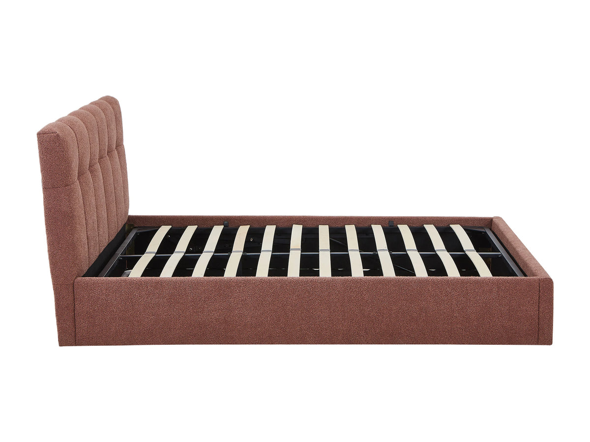 Lit Coffre 160x200 Tissu Bouclette Terracotta - MAZIRI — vue 7