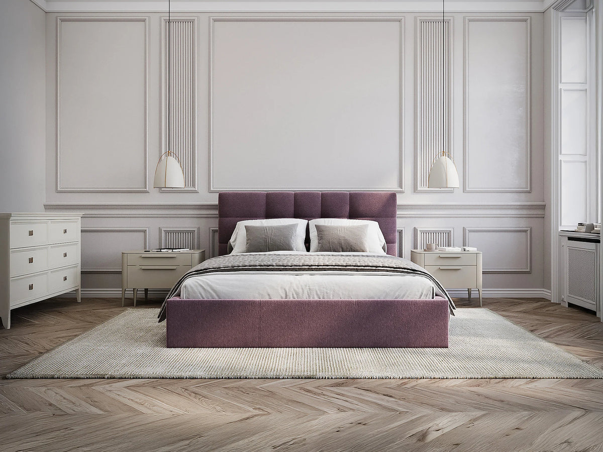 Lit Coffre 180x200 Bois Bordeaux - ELIAVA — vue 2