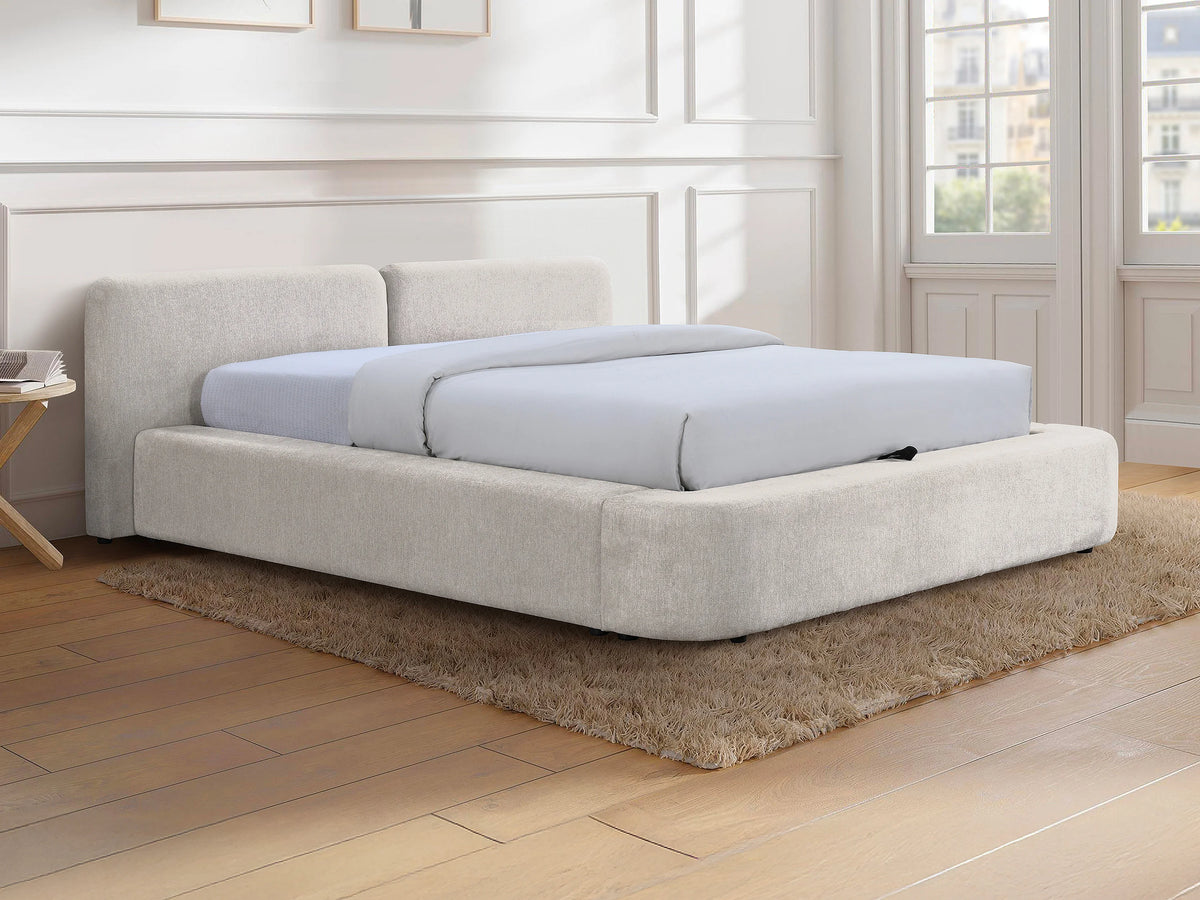 Lit Coffre 140x190 Tissu Beige — vue 8