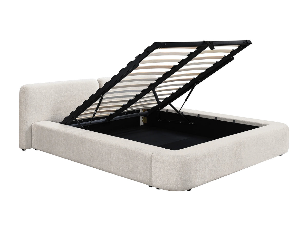 Lit Coffre 140x190 Tissu Beige — vue 5
