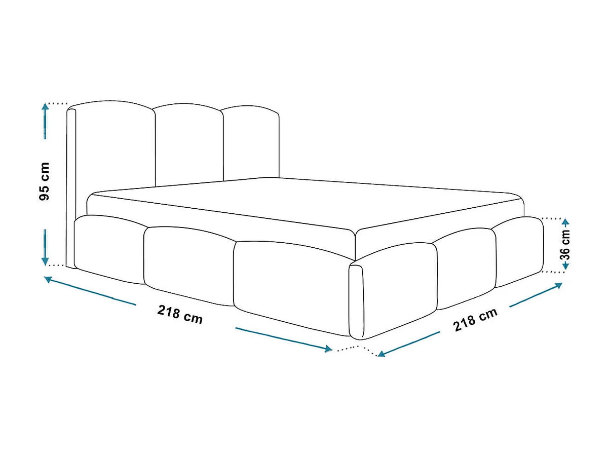 Lit Coffre 200x200 Tissu Bouclette Beige — vue 5