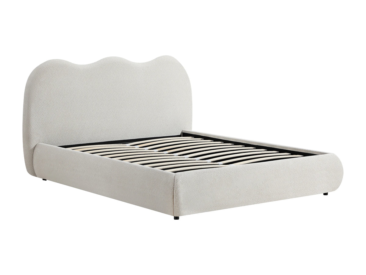 Lit Coffre 180x200 Tissu Beige - OBALESA — vue 4