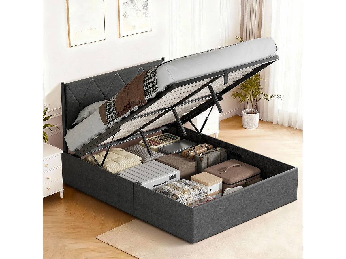 Lit Coffre 140x190 Bois Noir