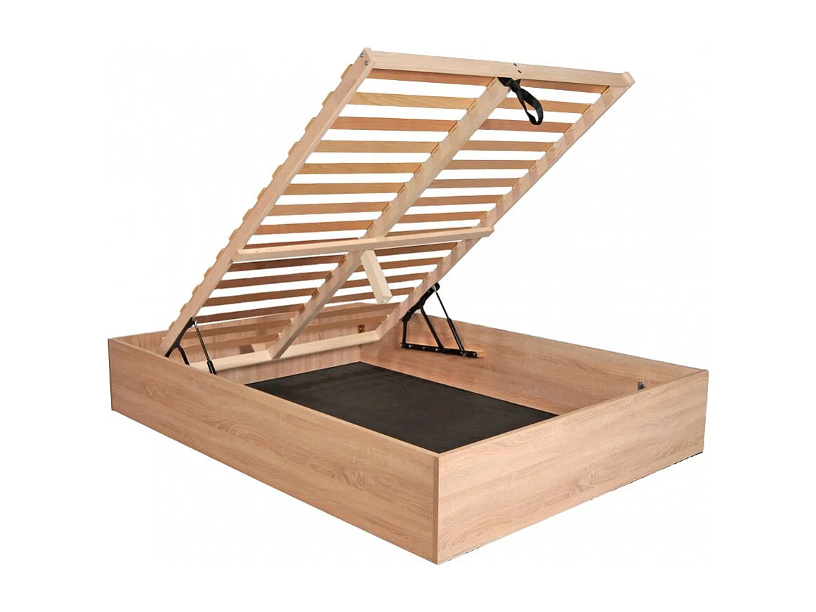 Lit Coffre 180x200 Bois Naturel clair — vue 5