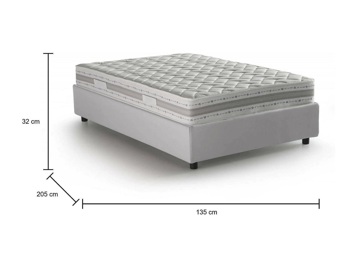 Lit Coffre 120x190 Simili Cuir Blanc — vue 3