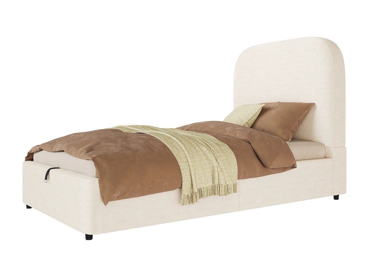 Lit Coffre 90x200 Tissu Bouclette Beige — vue 6
