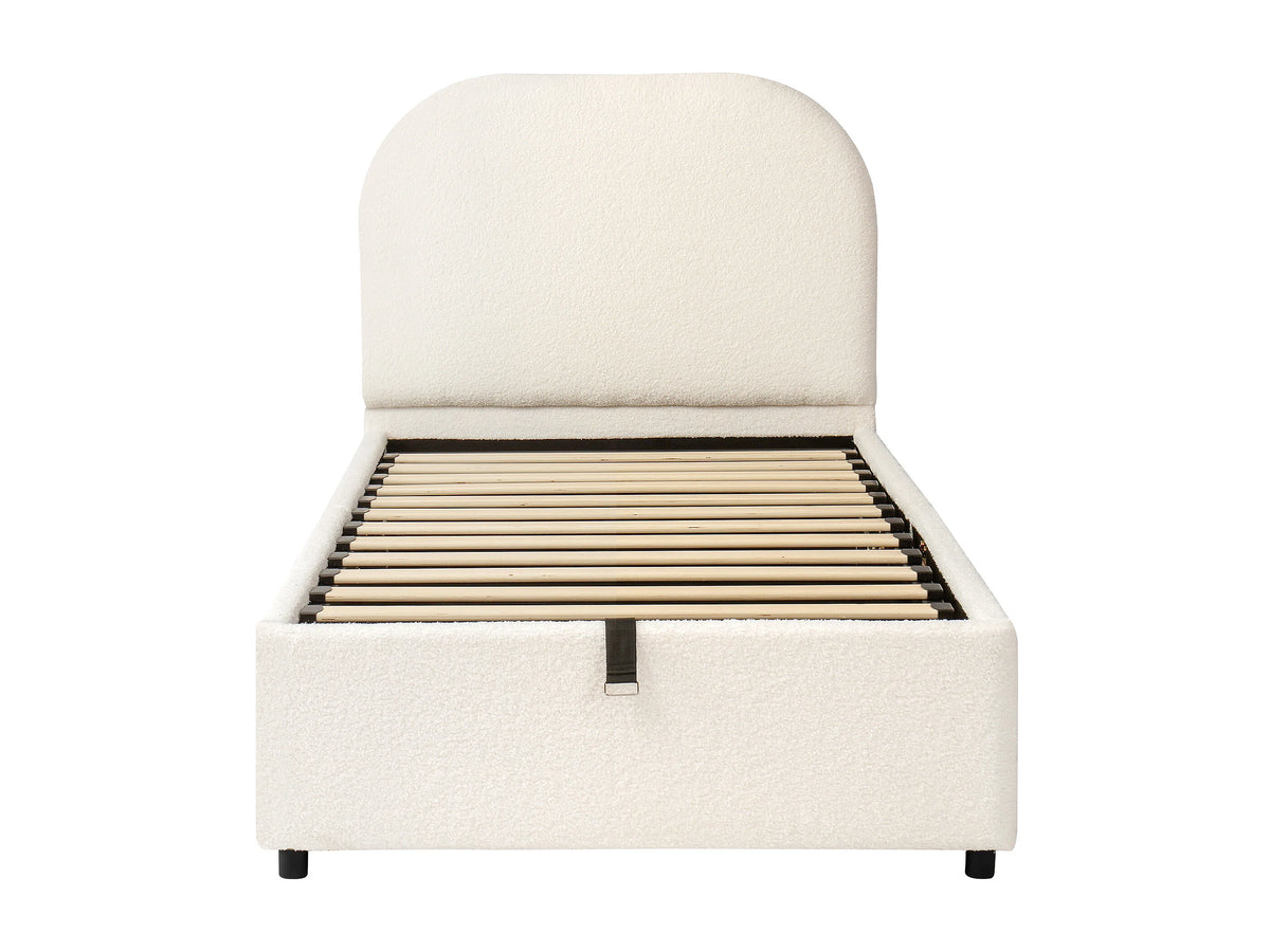 Lit Coffre 90x200 Tissu Bouclette Beige — vue 7