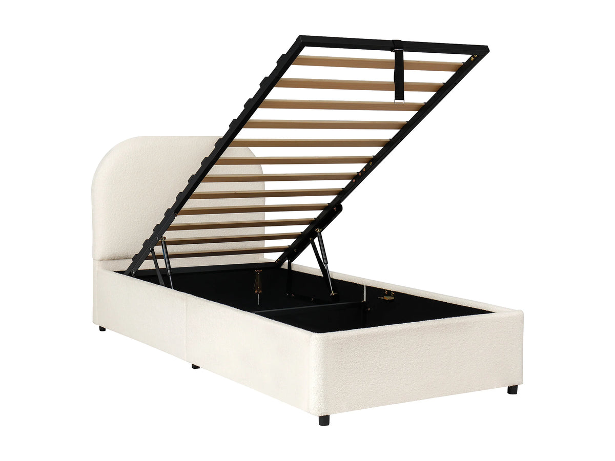 Lit Coffre 90x200 Tissu Bouclette Beige — vue 8