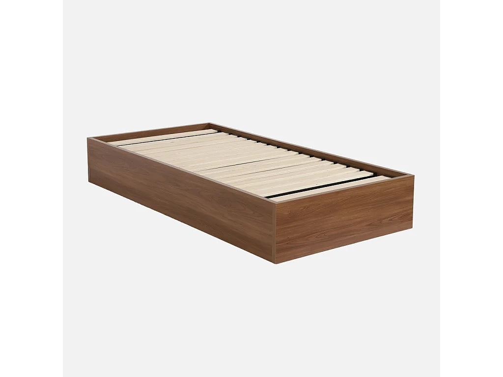 Lit Coffre 90x190 Bois Naturel foncé