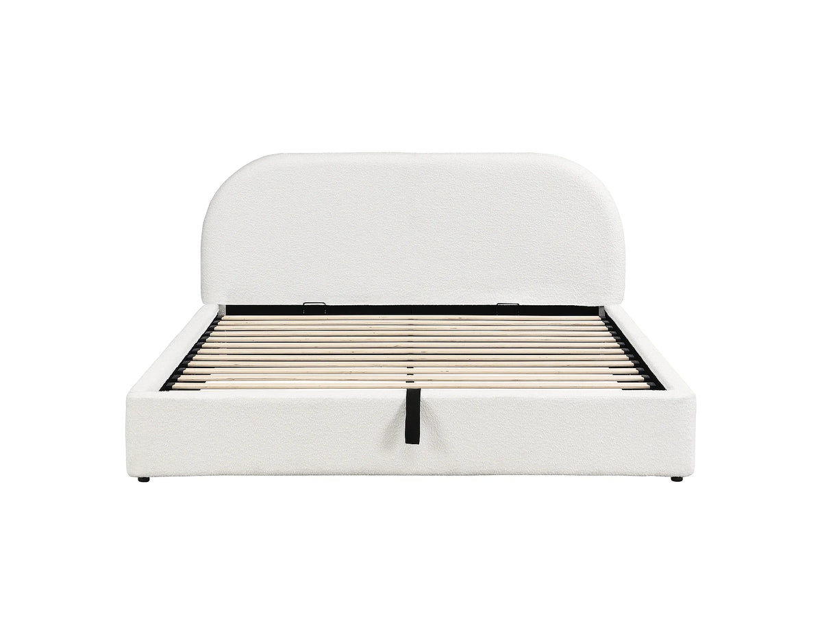 Lit Coffre 160x200 Tissu Bouclette Beige — vue 6
