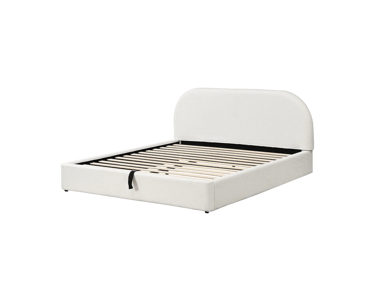 Lit Coffre 160x200 Tissu Bouclette Beige — vue 8