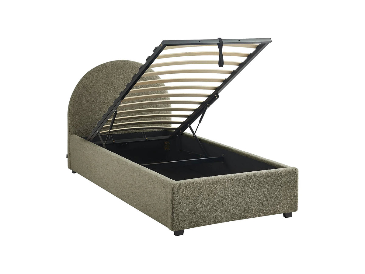 Lit Coffre 90x190 Tissu Bouclette Kaki — vue 5