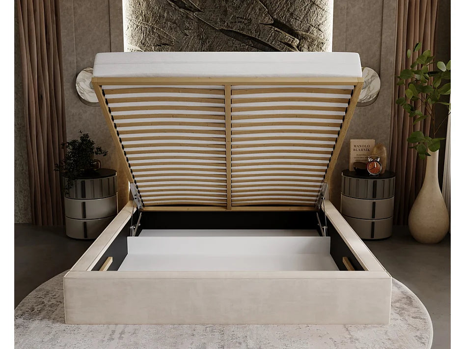 Lit Coffre 200x200 Velours Noir — vue 4