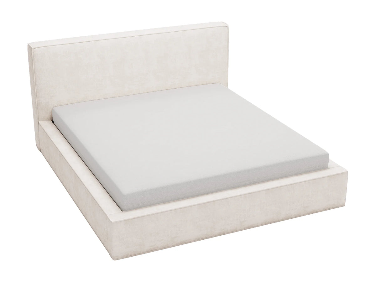 Lit Coffre 140x200 Velours Crème — vue 5