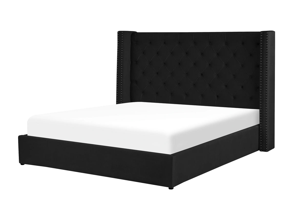 Lit Coffre 180x200 Velours Noir — vue 5