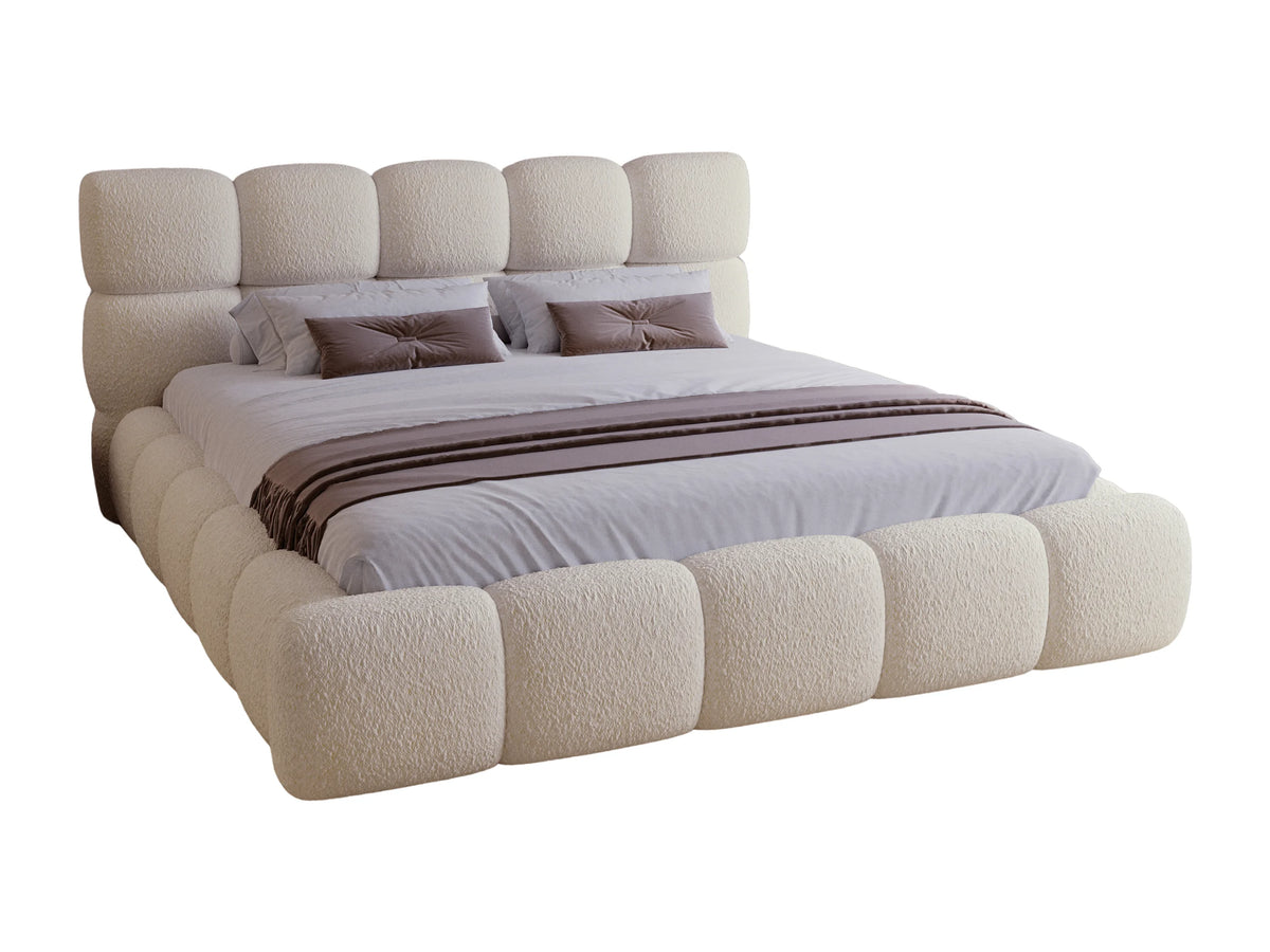 Lit Coffre 180x200 Tissu Bouclette Beige — vue 4