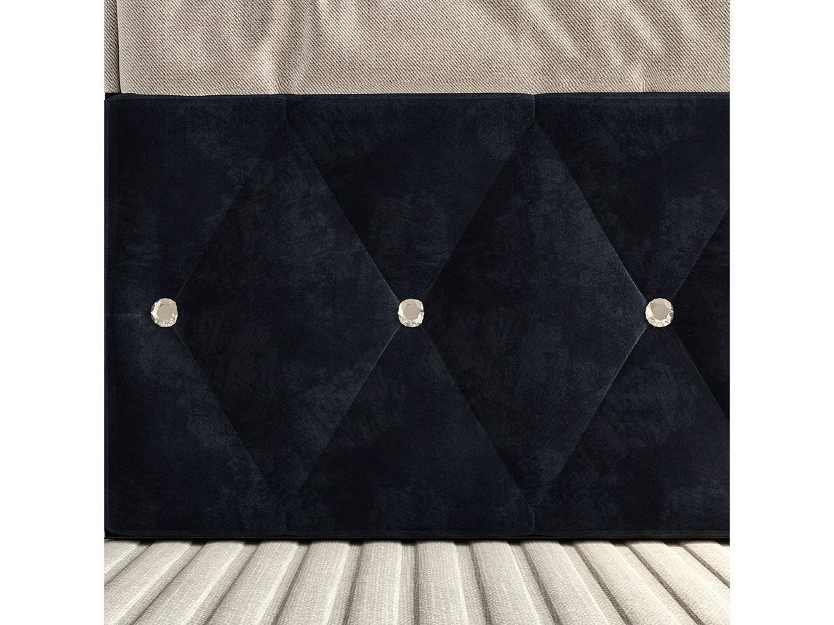 Lit Coffre 160x200 Velours Noir avec LED — vue 6