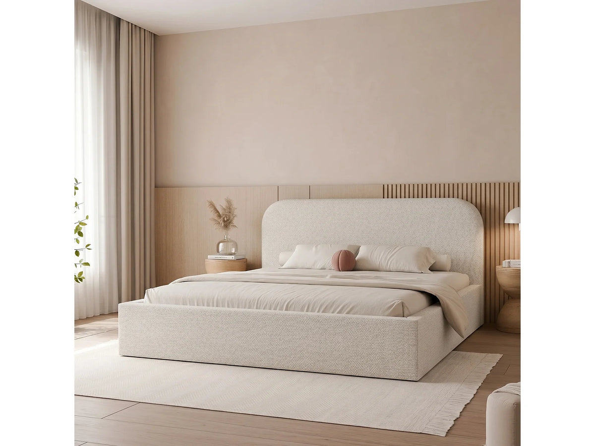 Lit Coffre 200x200 Bois Beige
