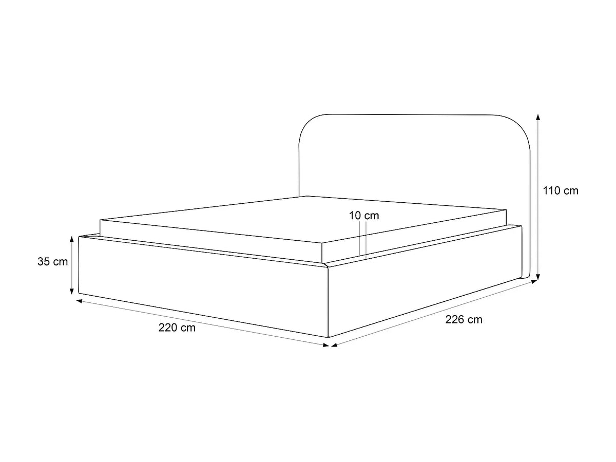 Lit Coffre 200x200 Bois Beige — vue 4
