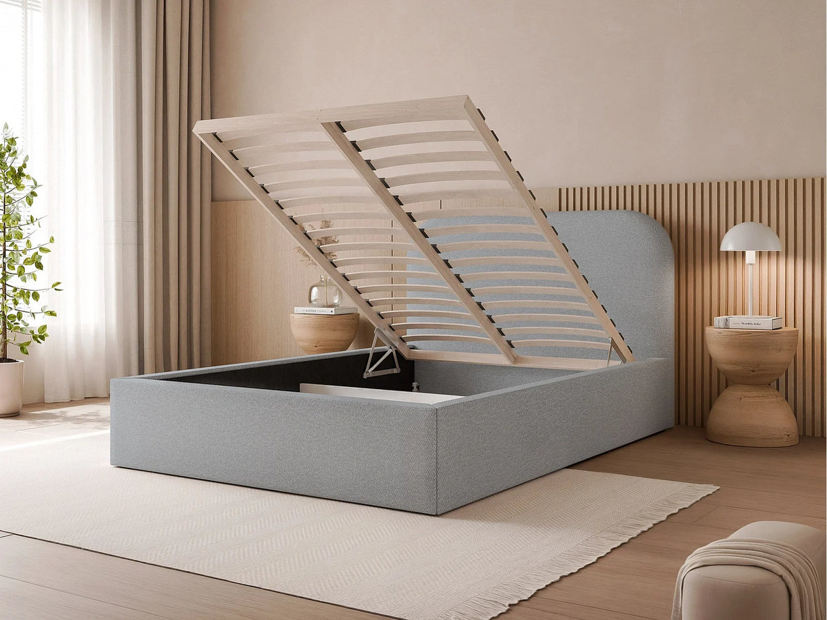 Lit Coffre 200x200 Bois Beige — vue 2