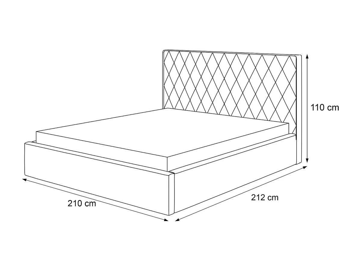 Lit Coffre 200x200 Bois Crème — vue 4