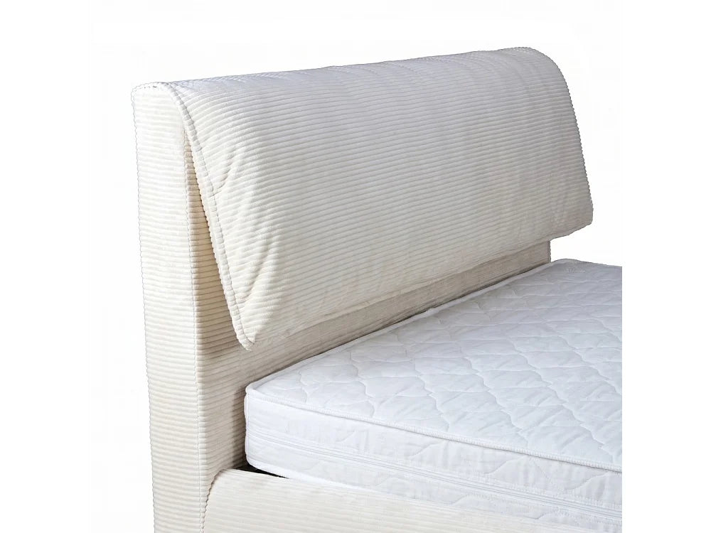 Lit Coffre 140x190 Tissu Beige avec Matelas — vue 6