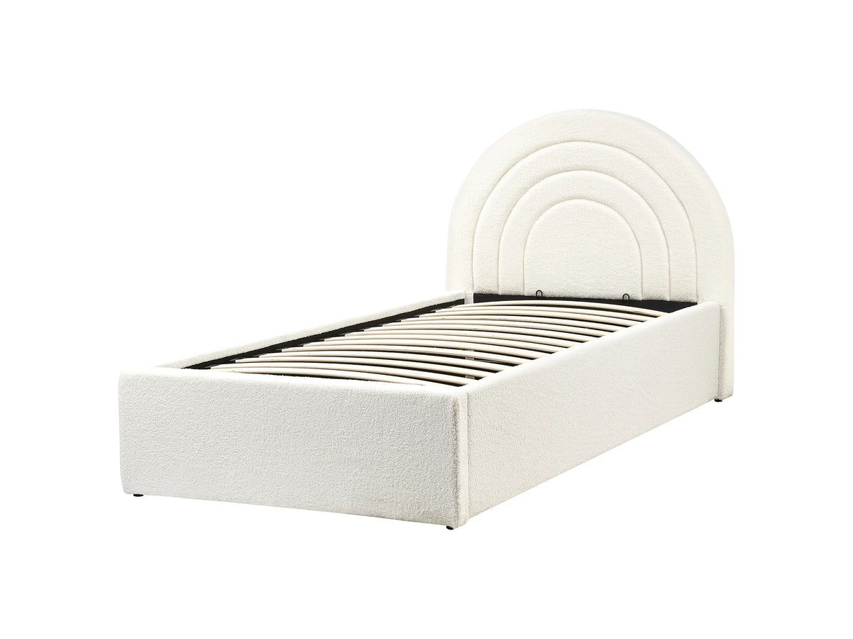 Lit Coffre 90x200 Tissu Bouclette Blanc — vue 5