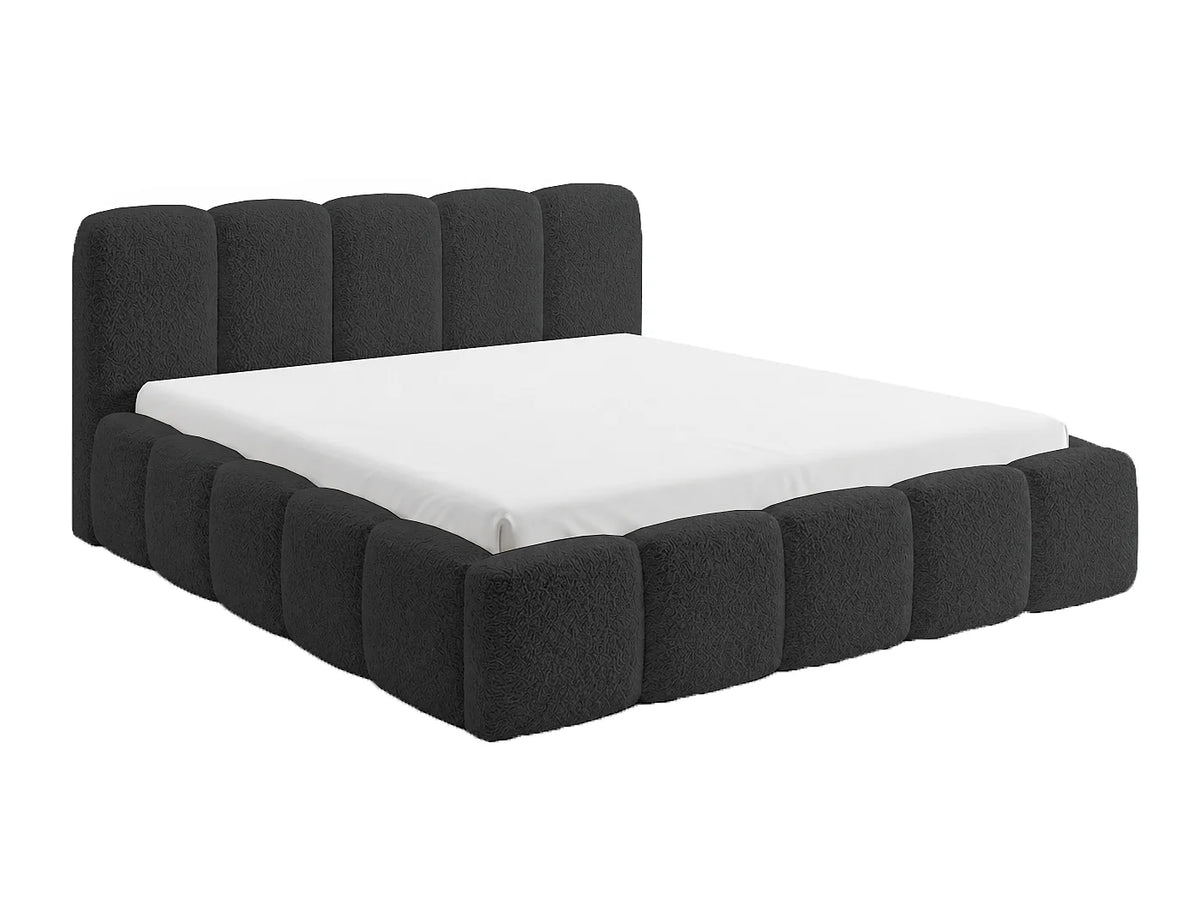 Lit Coffre 180x200 Tissu Bouclette Noir — vue 4