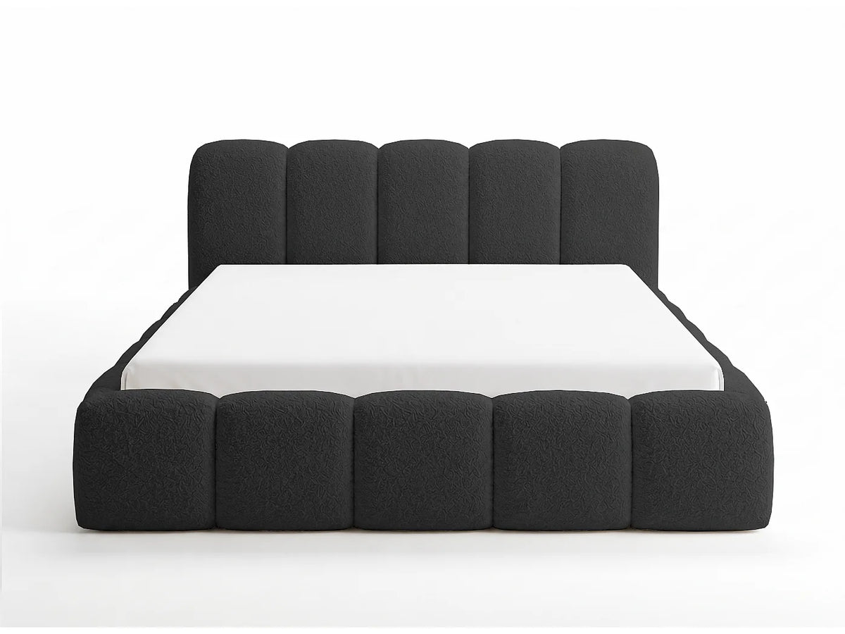 Lit Coffre 180x200 Tissu Bouclette Noir — vue 5