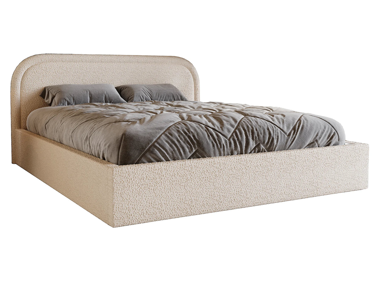 Lit Coffre 200x200 Tissu Bouclette Crème — vue 4