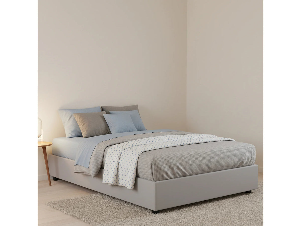 Lit Coffre 120x190 Simili Cuir Blanc — vue 4