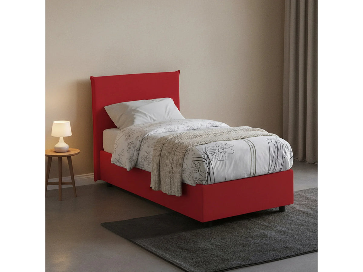 Lit Coffre 90x190 Bois Rouge — vue 3