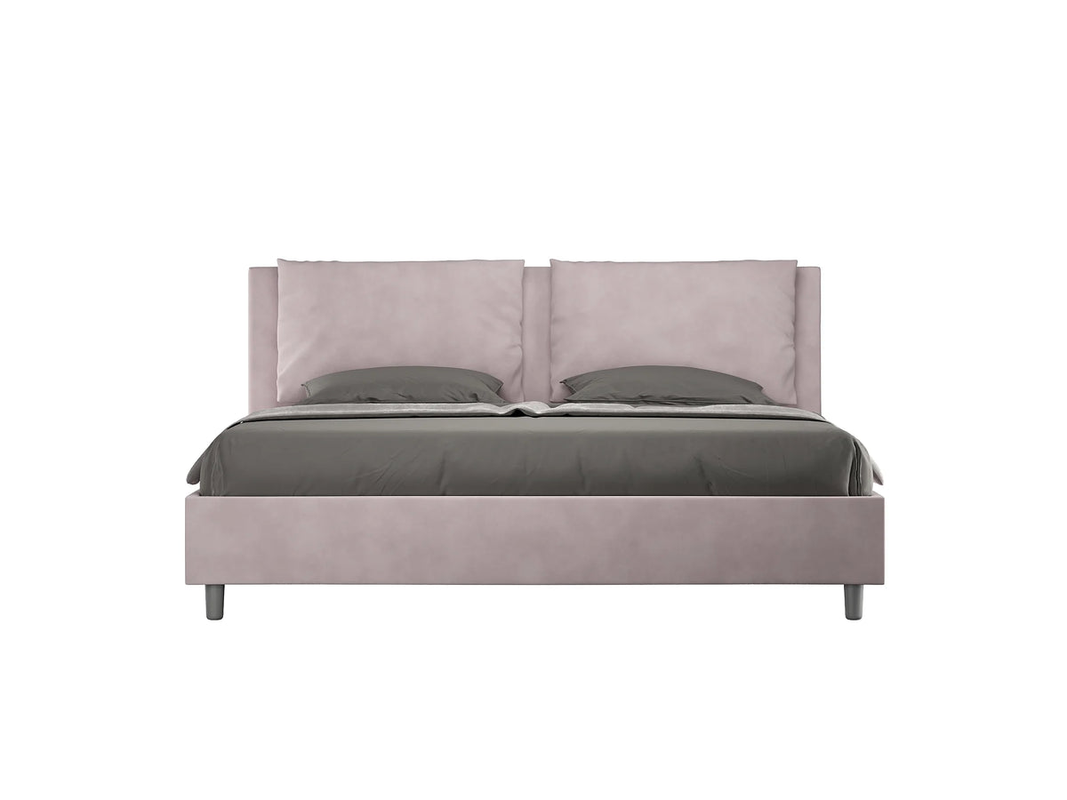 Lit Coffre 200x200 Microfibre Mauve Capitonné