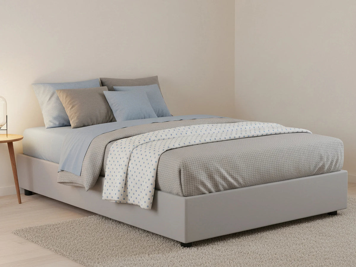 Lit Coffre 120x190 Simili Cuir Blanc — vue 5