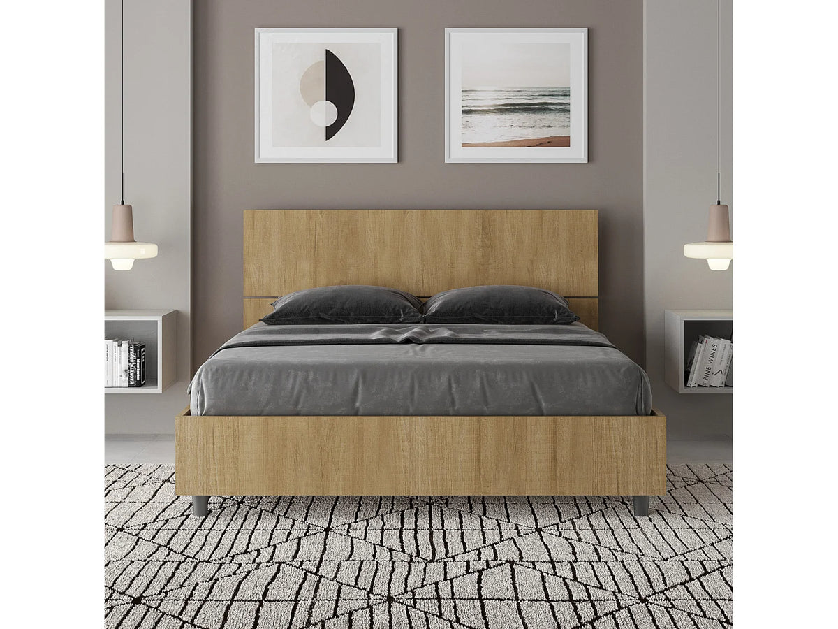 Lit Coffre 140x190 Bois Marron — vue 4