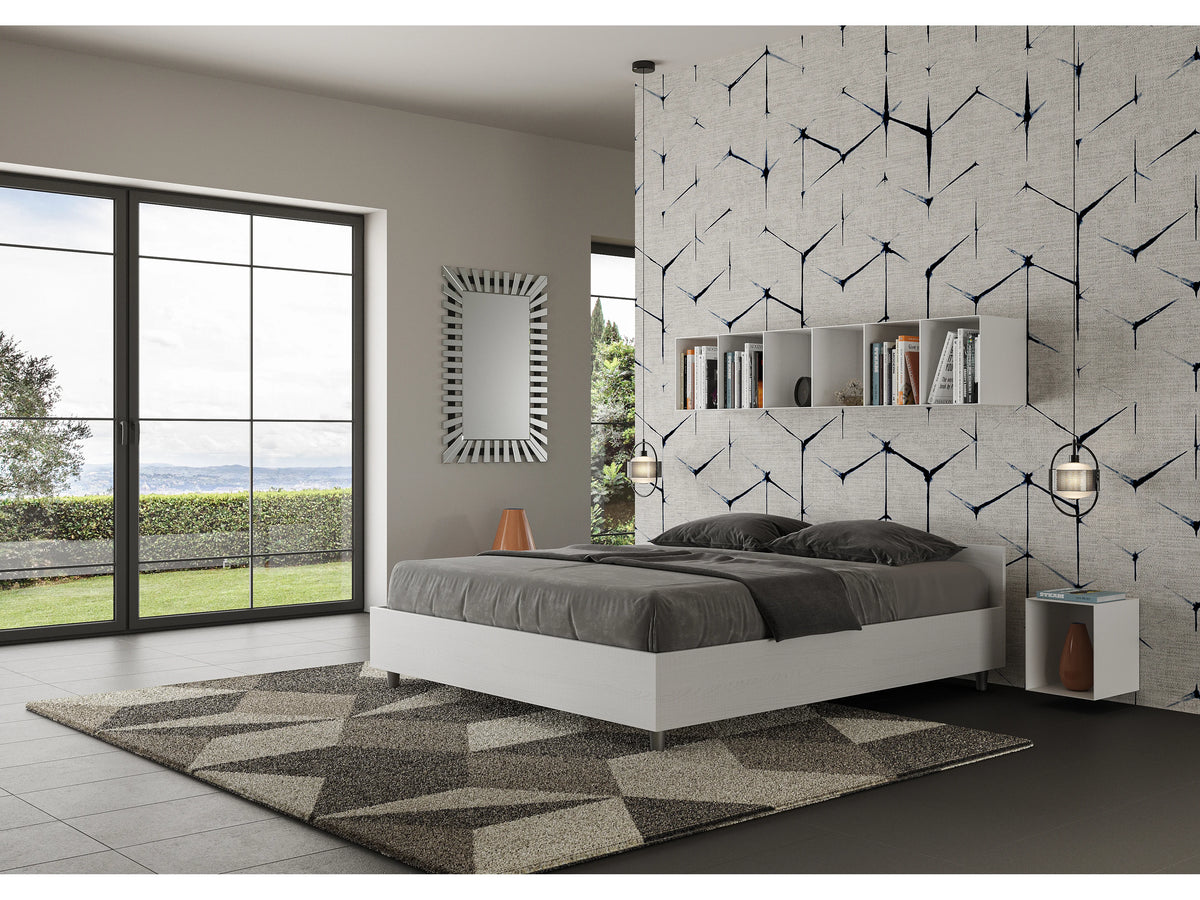 Lit Coffre 160x190 Bois Blanc — vue 3