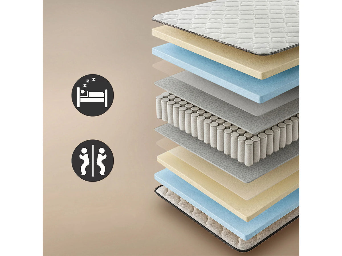 Lit Coffre 120x200 Composite Blanc avec Matelas — vue 9