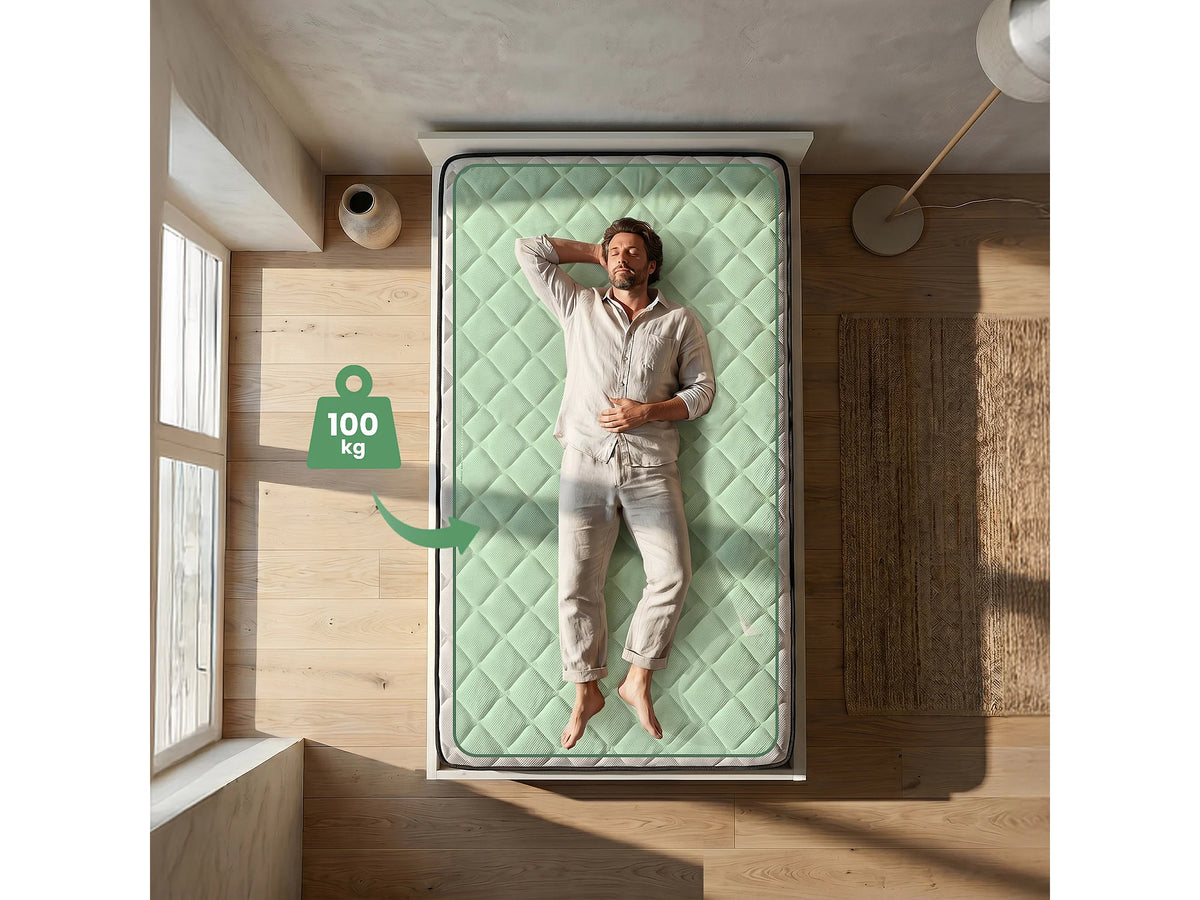 Lit Coffre 120x200 Composite Blanc avec Matelas — vue 2