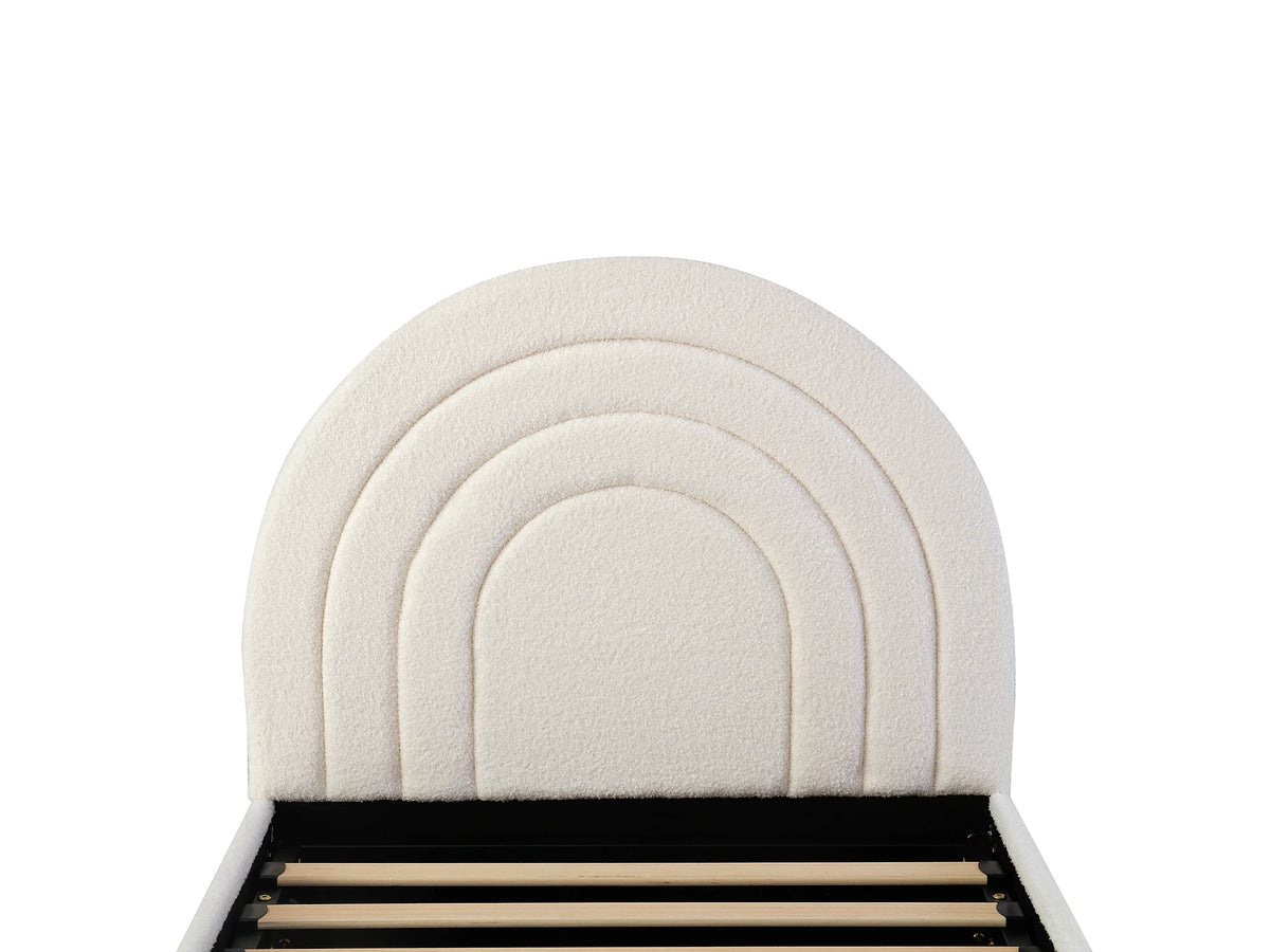 Lit Coffre 90x200 Bois Beige avec Chevets — vue 8