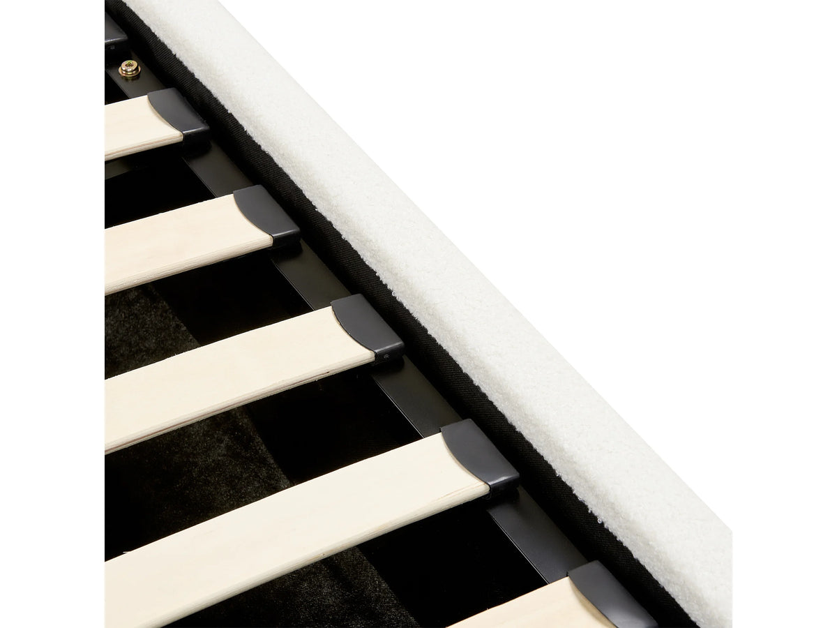 Lit Coffre 90x200 Tissu Bouclette Blanc — vue 9