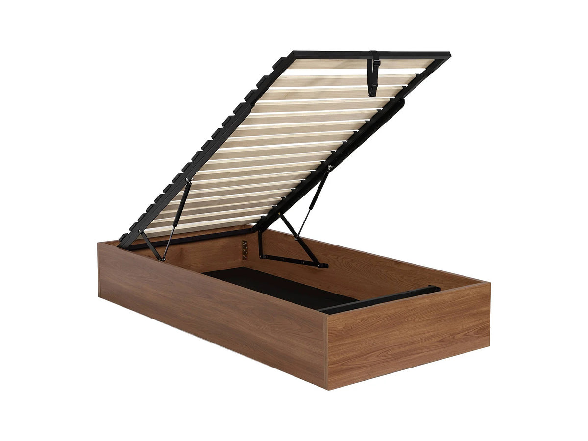 Lit Coffre 90x190 Bois Naturel foncé — vue 5
