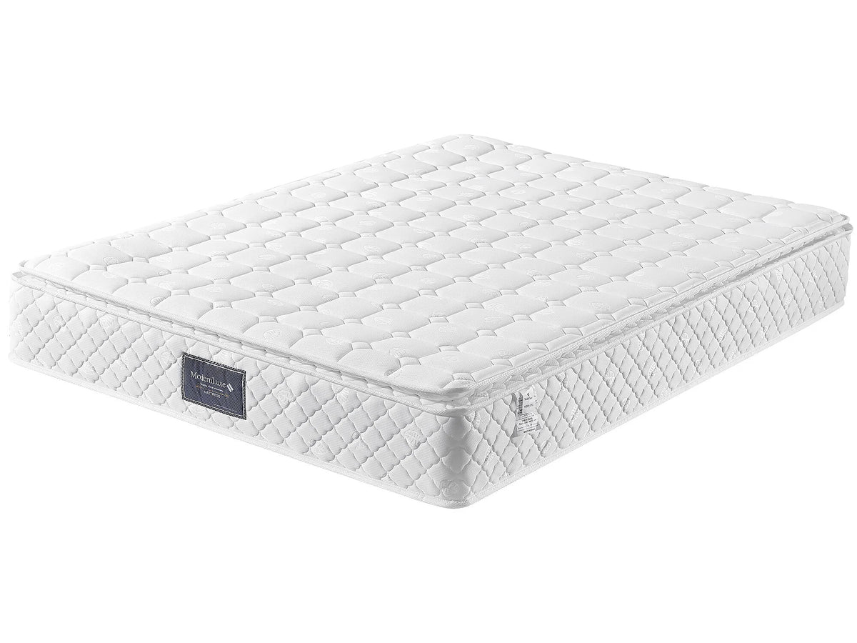 Lit Coffre 140x200 Simili Cuir Blanc avec Matelas et LED — vue 5