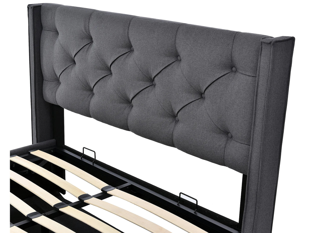 Lit Coffre 140x200 Coton Gris — vue 5