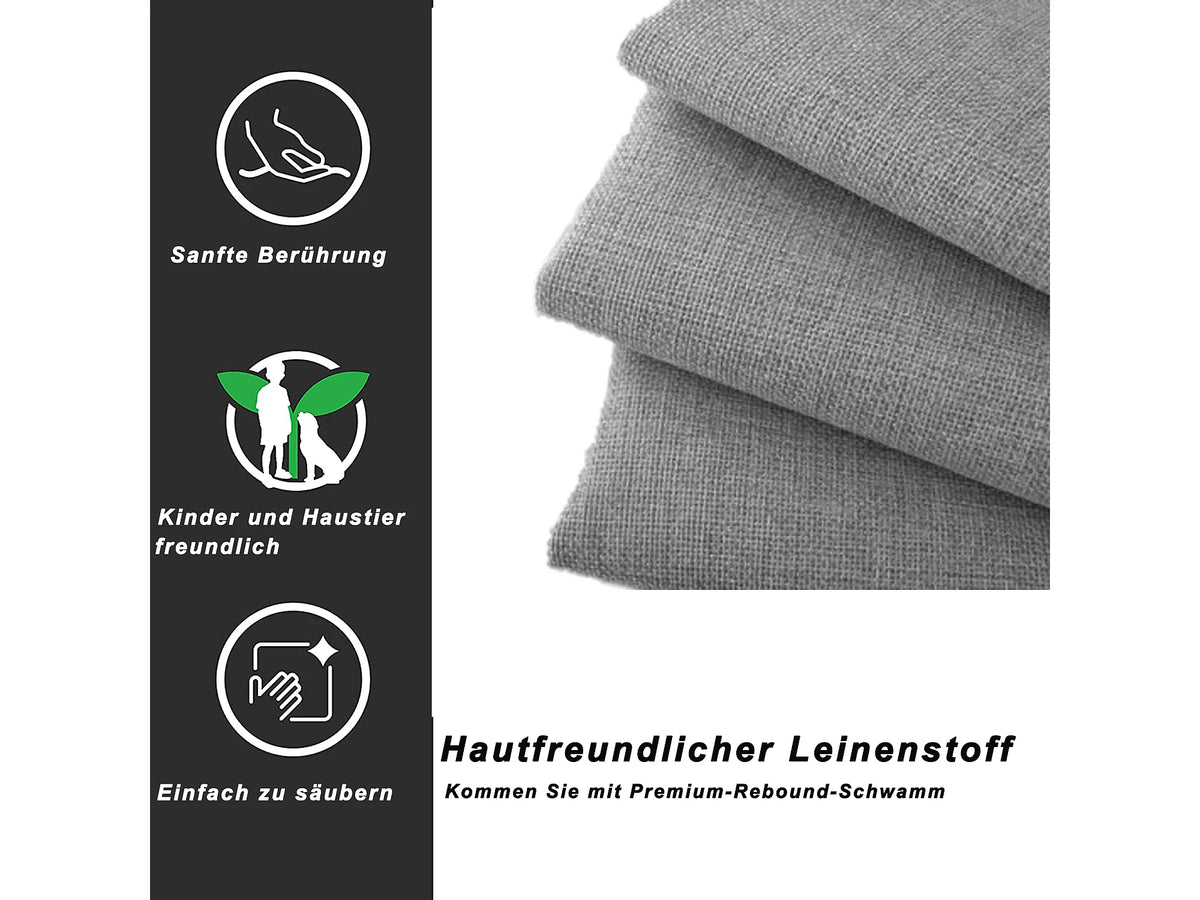 Lit Coffre 90x200 Tissu Lin Gris — vue 7