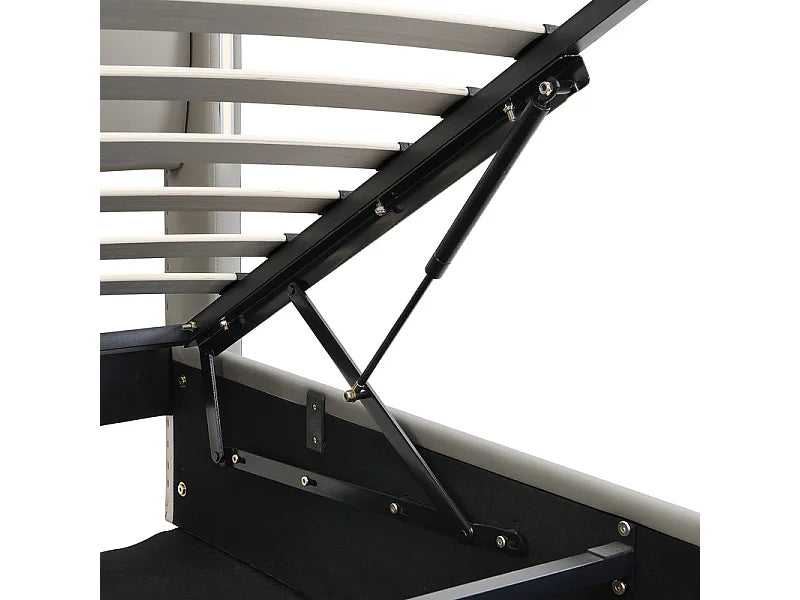 Lit Coffre 140x200 Simili Cuir Gris avec LED et Port USB — vue 8