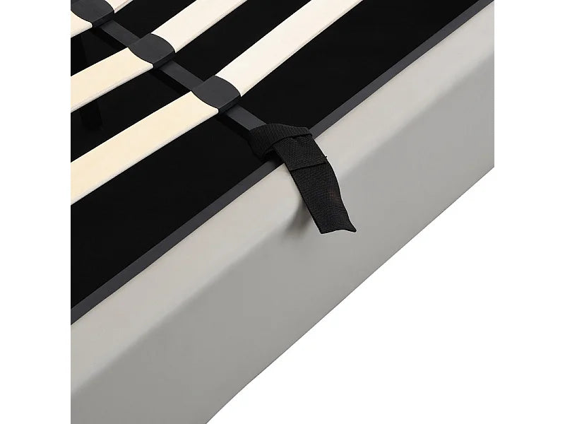 Lit Coffre 140x200 Simili Cuir Gris avec LED et Port USB — vue 10