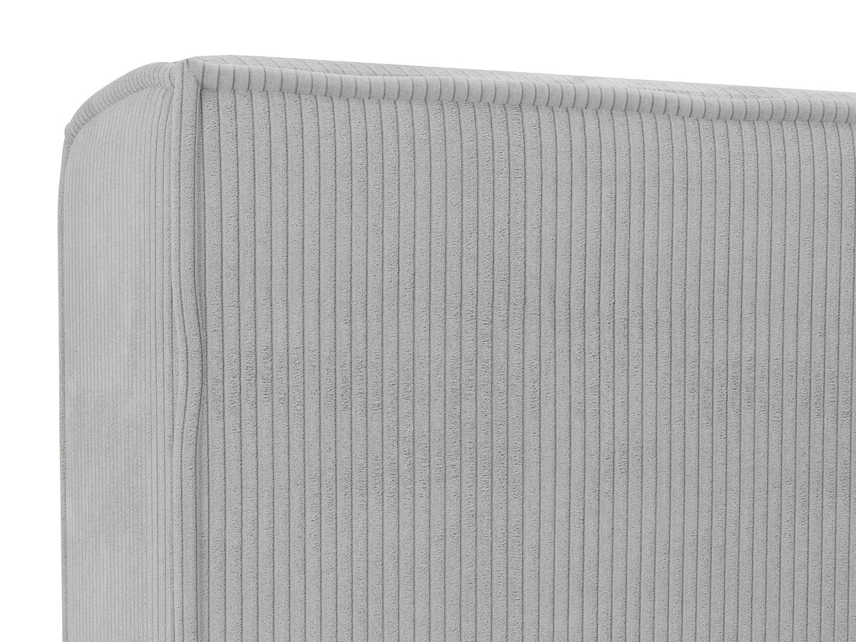 Lit Coffre 180x200 Velours Côtelé Gris clair avec Matelas - TIMANO — vue 10
