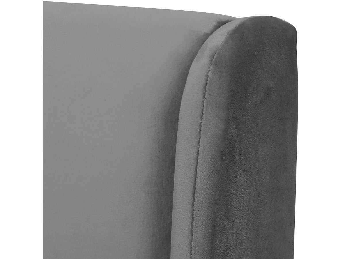 Lit Coffre 140x190 Velours Gris avec Chevets — vue 10