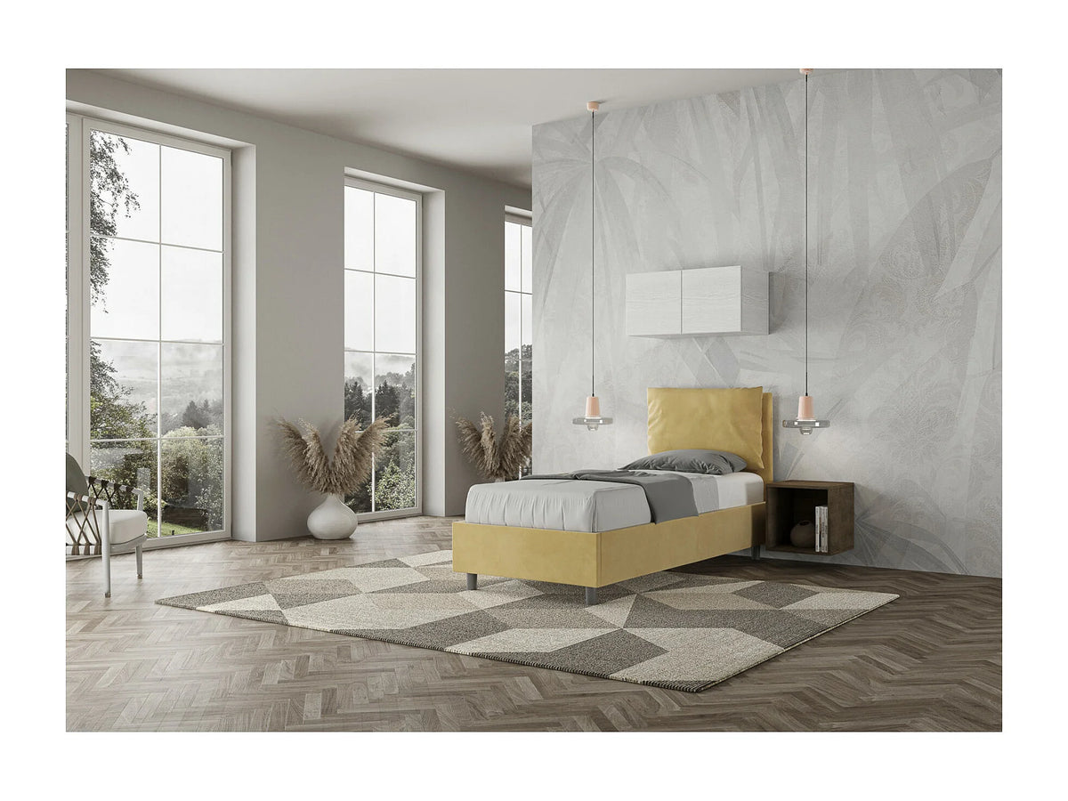 Lit Coffre 90x190 Bois Jaune — vue 7